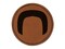 Horseshoe Mustache Moustache Silhouette Round Iron-On Engraved Faux Leather Patch Applique - 2.5"